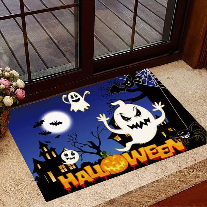 Ghost Halloween Doormat Pumpkin Halloween Front Doormat, Halloween Home