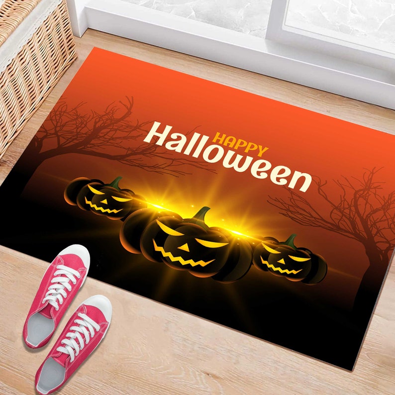 Halloween Door Mat, Halloween Decor, Halloween Gift, Pumpkin Pattern