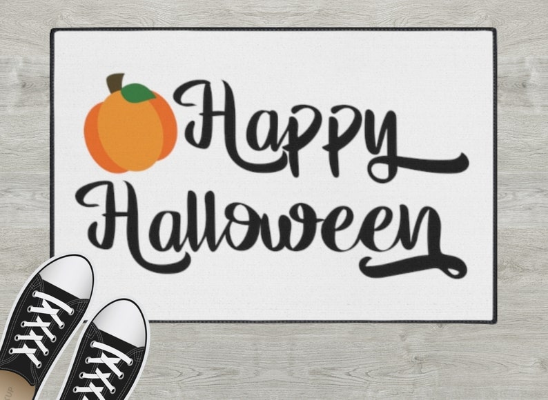 Halloween Mat Pumpkin Rug Rubber Door Mat Fall Home Decor Halloween