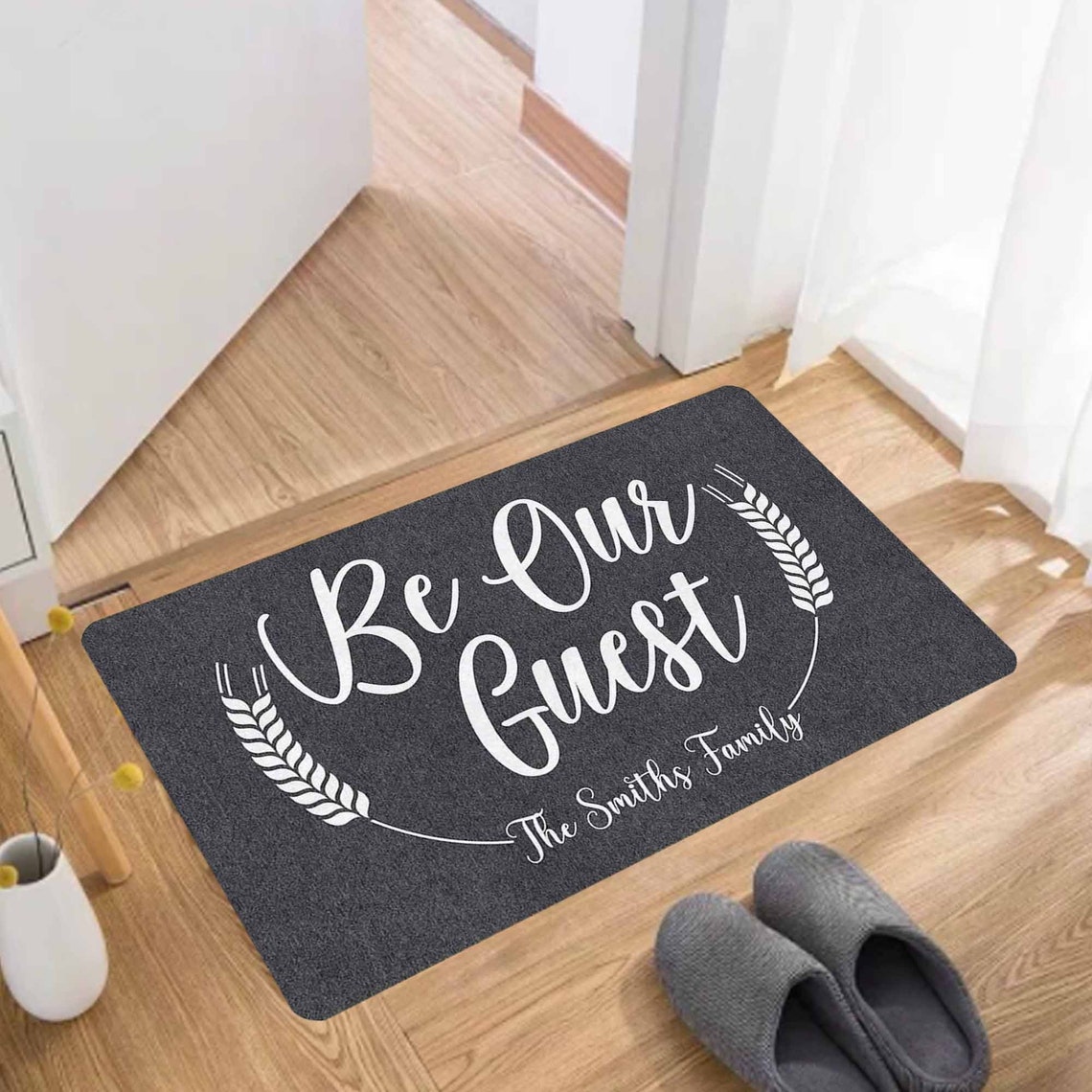 Personalized Name Doormat Custom Entrance Rug Be Our Guest Entryway