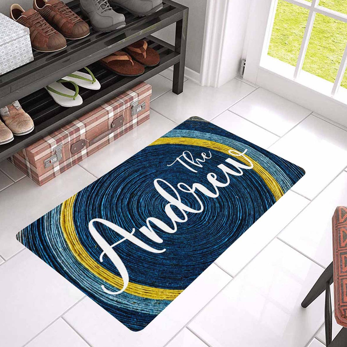 Custom Text Name Doormat Funny Personalize Door Mat Home Entrance Rug