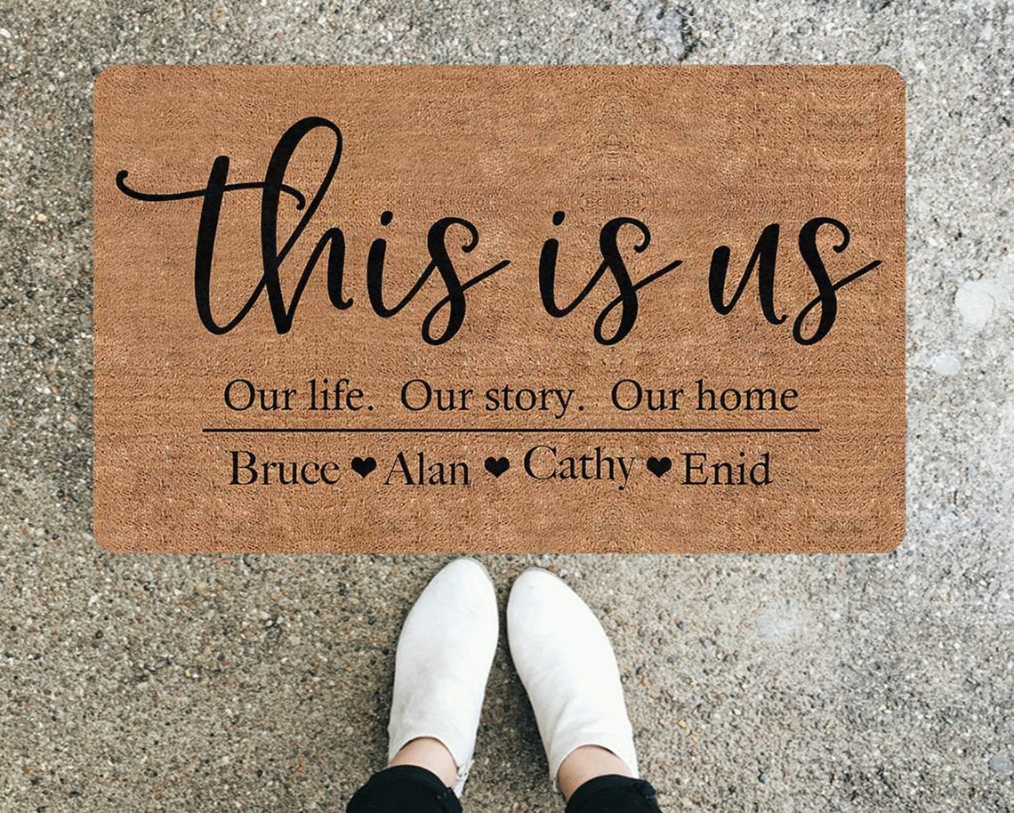 Custom Text Name Doormat Funny Personalize Door Mat This Is Us Entrance