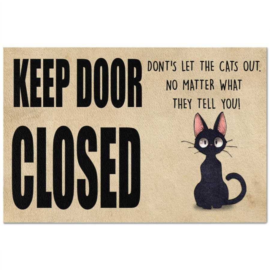 Keep Door Closed Dont's Let The Cats Out Doormat, Cat Home Decorative