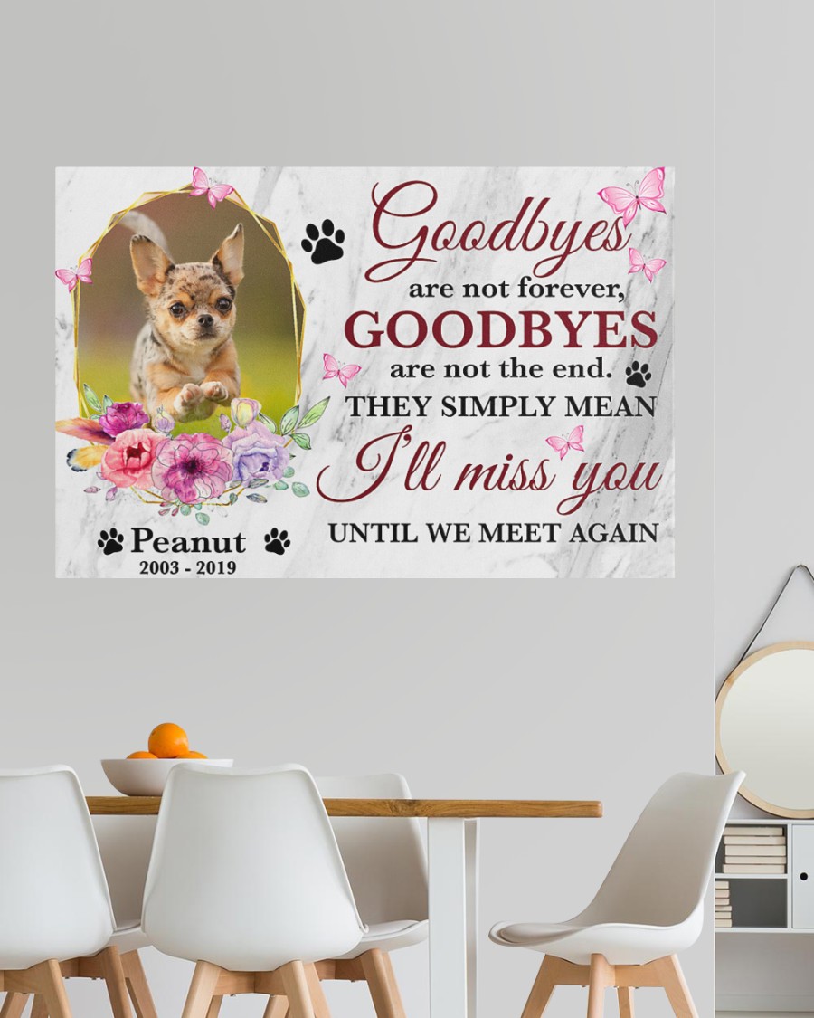 Personalized Dog Memorial Canvas Print, Dog Memorial Goodbyes Are Not