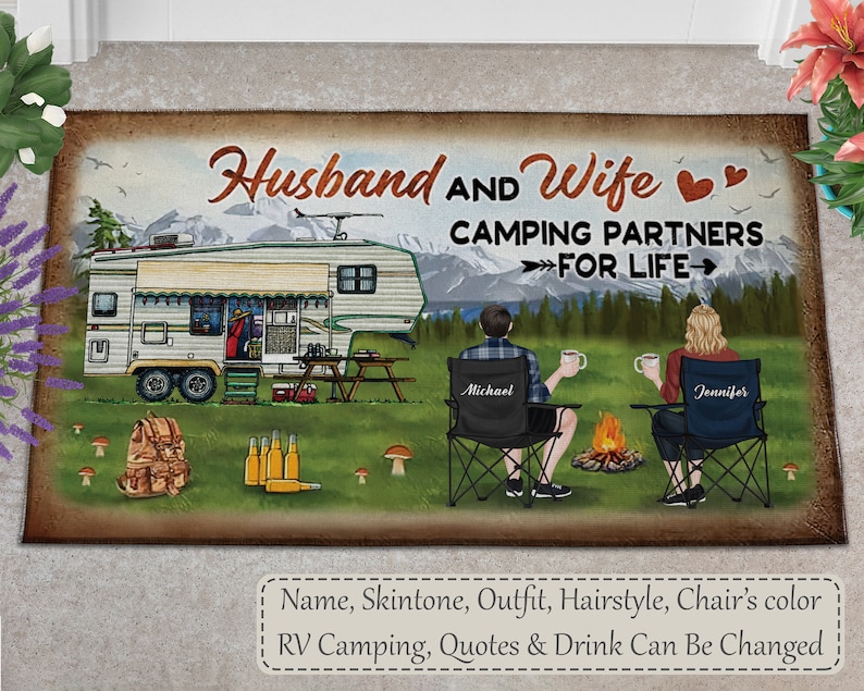 Camping Site Husband And Wife Camping Partners For Life, Custom RV