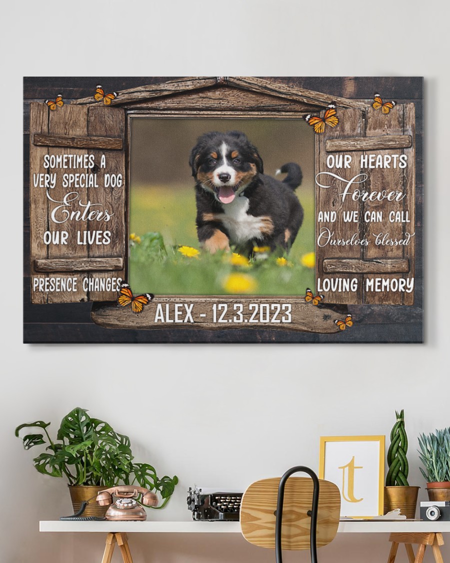 Personalized Bernese Mountain Dog Memorial Canvas Print, Custom Dog
