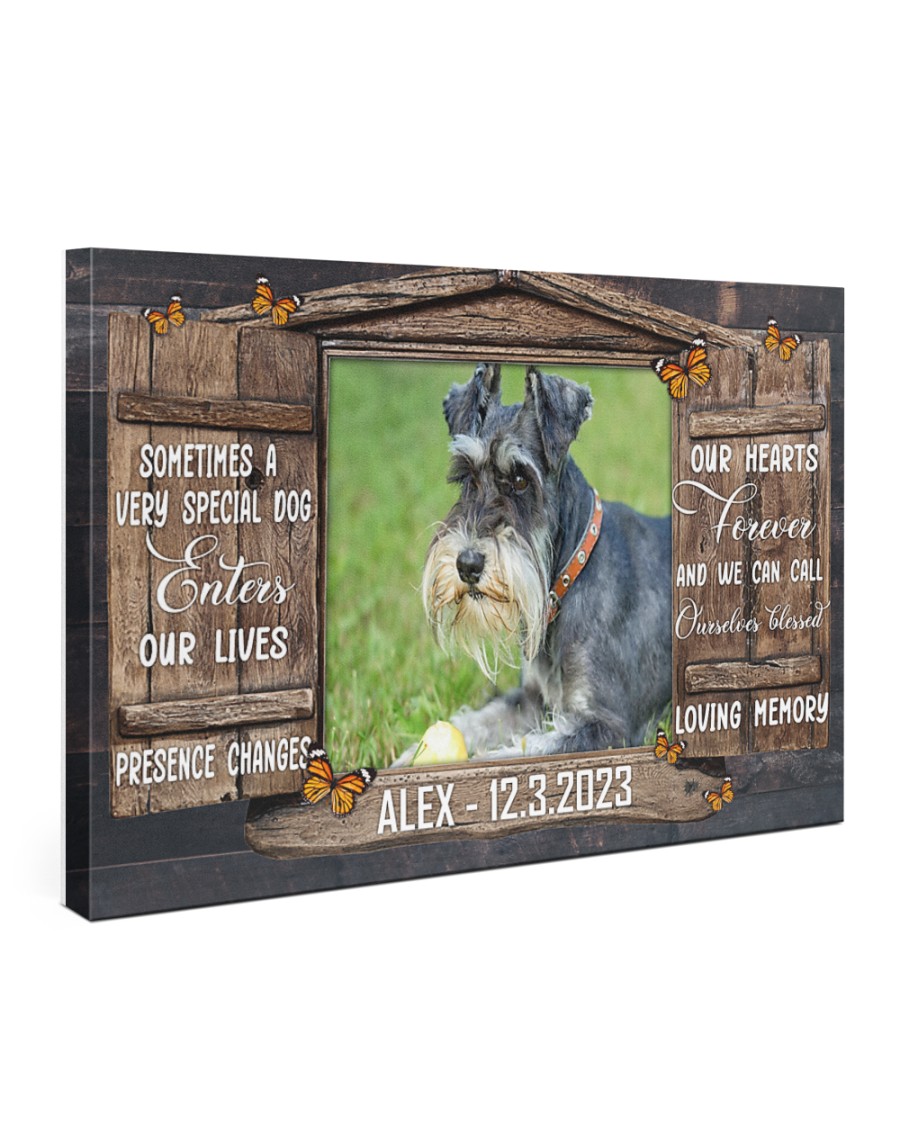 Personalized Schnauzer Dog Memorial Canvas Print, Custom Dog Photo