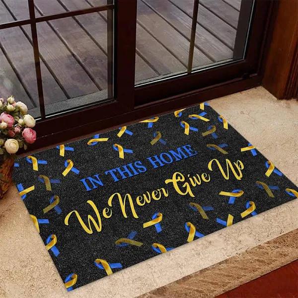 Syndrome Awareness In This House We Never Give Up Doormat, Syndrome
