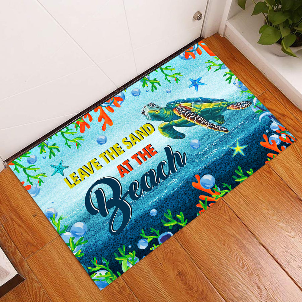 Leave The Sand At The Beach Doormat, Beach Lovers Home Decorative